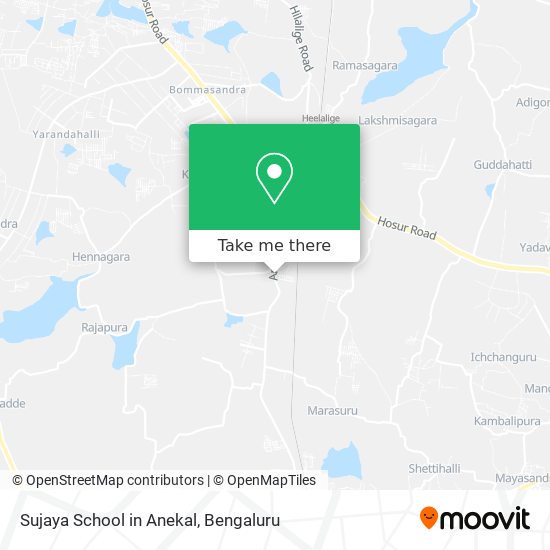 Sujaya School in Anekal map