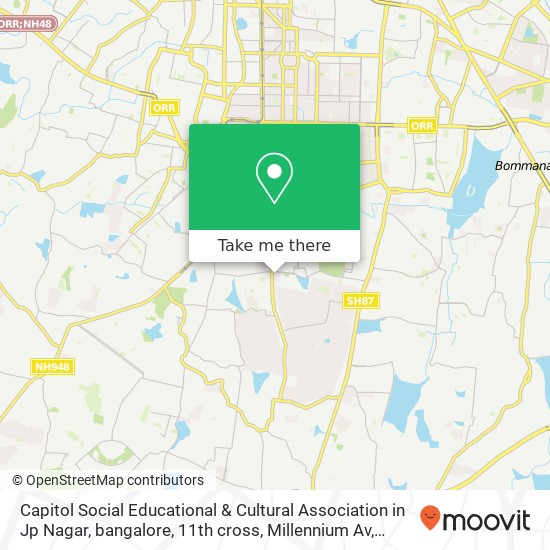 Capitol Social Educational & Cultural Association in Jp Nagar, bangalore, 11th cross, Millennium Av map