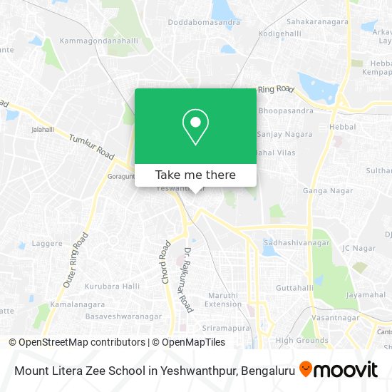 Mount Litera Zee School in Yeshwanthpur map