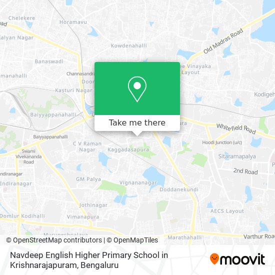 Navdeep English Higher Primary School in Krishnarajapuram map