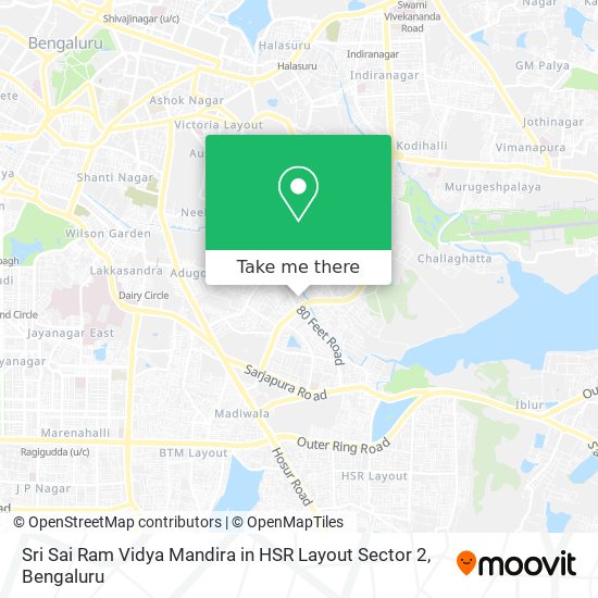 Sri Sai Ram Vidya Mandira in HSR Layout Sector 2 map