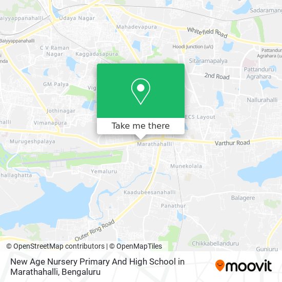 New Age Nursery Primary And High School in Marathahalli map