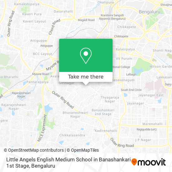 Little Angels English Medium School in Banashankari 1st Stage map