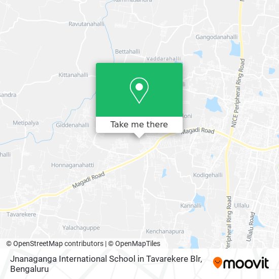 Jnanaganga International School in Tavarekere Blr map