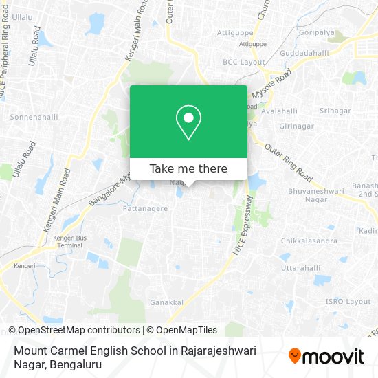 Mount Carmel English School in Rajarajeshwari Nagar map