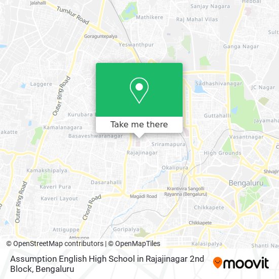 Assumption English High School in Rajajinagar 2nd Block map