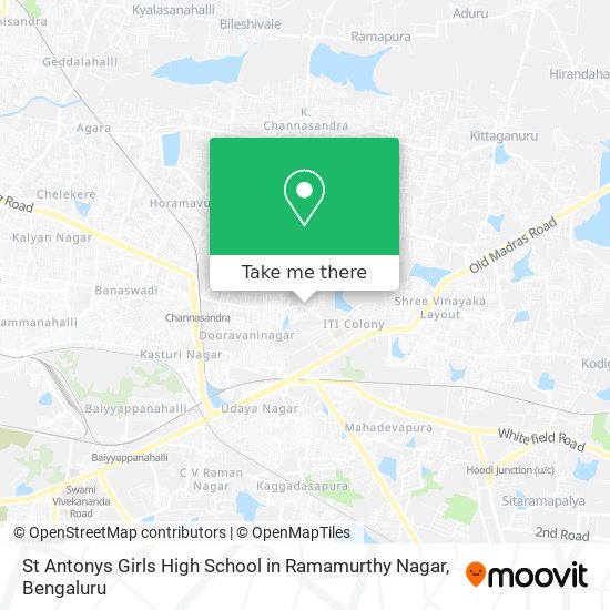St Antonys Girls High School in Ramamurthy Nagar map