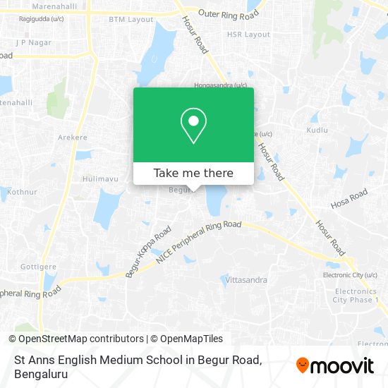 St Anns English Medium School in Begur Road map