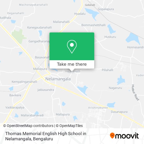 Thomas Memorial English High School in Nelamangala map
