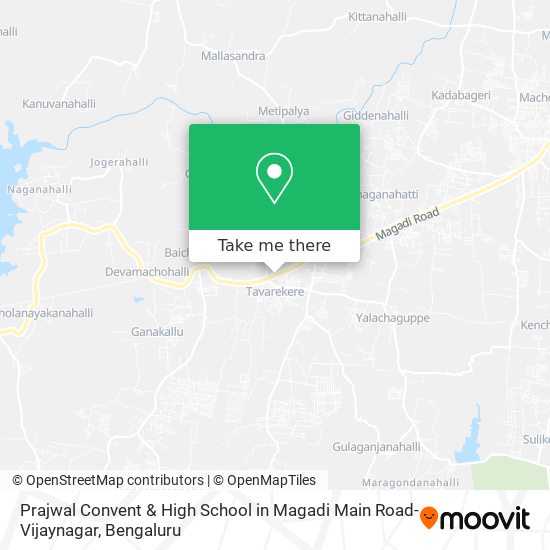 Prajwal Convent & High School in Magadi Main Road-Vijaynagar map
