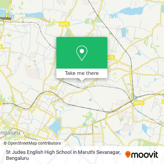 St Judes English High School in Maruthi Sevanagar map