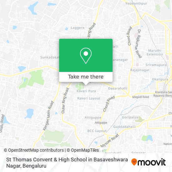 St Thomas Convent & High School in Basaveshwara Nagar map