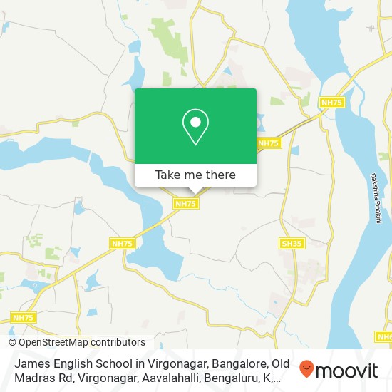 James English School in Virgonagar, Bangalore, Old Madras Rd, Virgonagar, Aavalahalli, Bengaluru, K map
