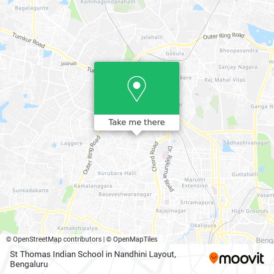 St Thomas Indian School in Nandhini Layout map