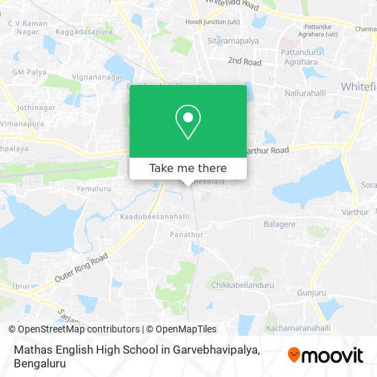 Mathas English High School in Garvebhavipalya map