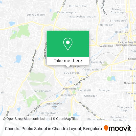 Chandra Public School in Chandra Layout map