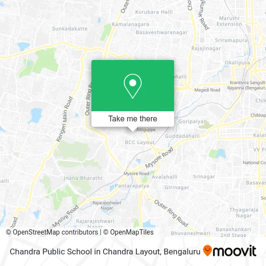 Chandra Public School in Chandra Layout map