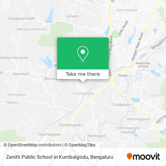 Zenith Public School in Kumbalgodu map