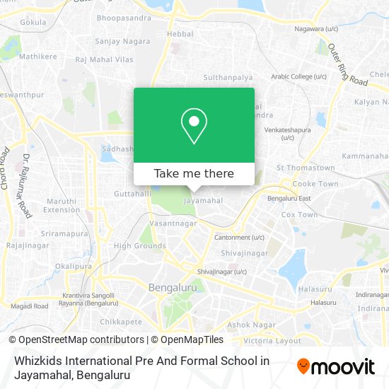 Whizkids International Pre And Formal School in Jayamahal map