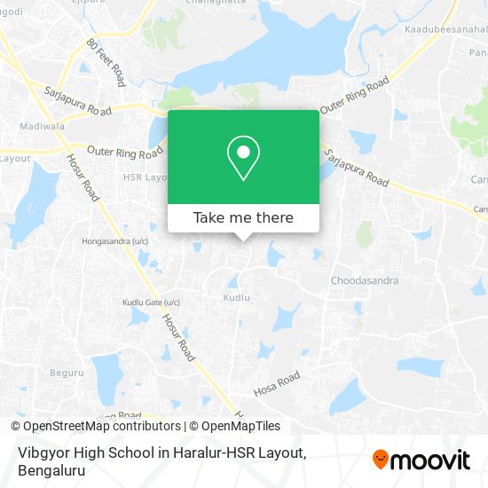 Vibgyor High School in Haralur-HSR Layout map