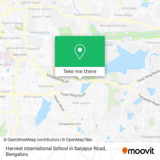Harvest International School in Sarjapur Road map