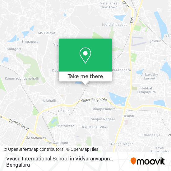 Vyasa International School in Vidyaranyapura map