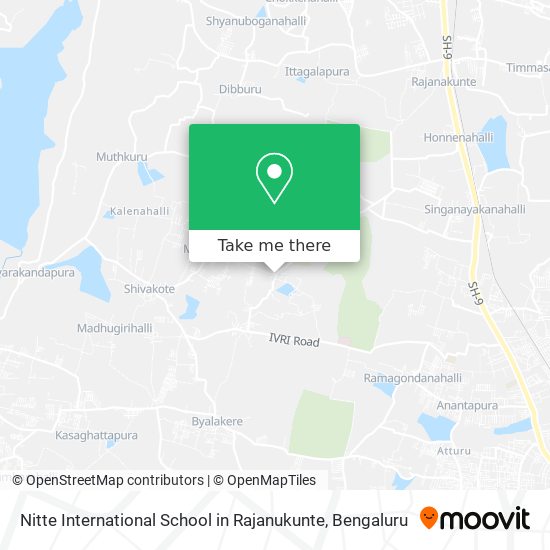 Nitte International School in Rajanukunte map