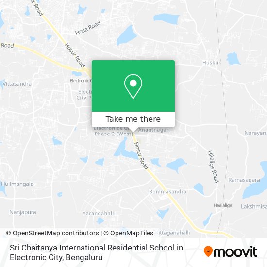 Sri Chaitanya International Residential School in Electronic City map