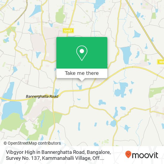 Vibgyor High in Bannerghatta Road, Bangalore, Survey No. 137, Kammanahalli Village, Off. Bannerghat map
