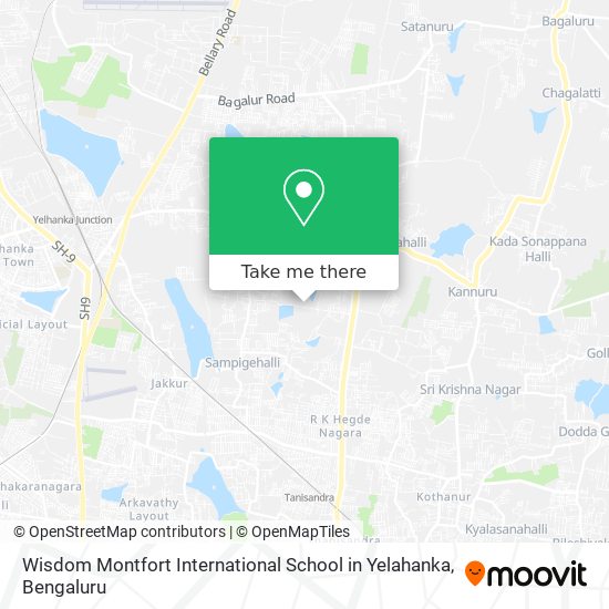 Wisdom Montfort International School in Yelahanka map