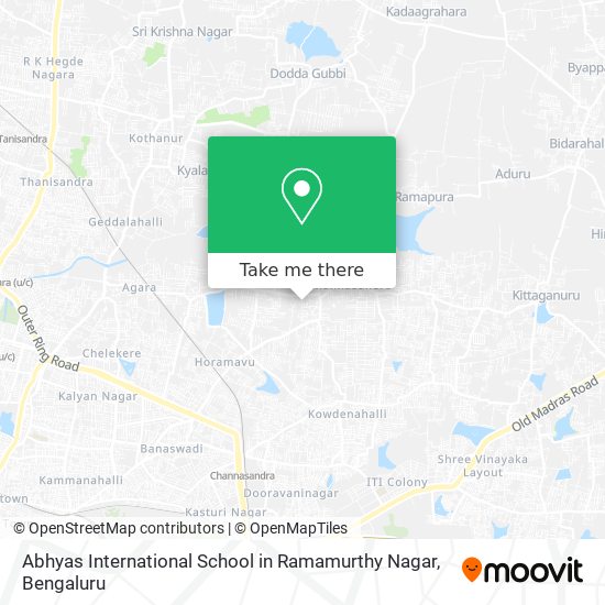 Abhyas International School in Ramamurthy Nagar map