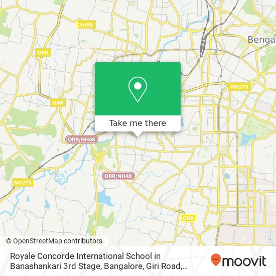 Royale Concorde International School in Banashankari 3rd Stage, Bangalore, Giri Road, Banashankari, map