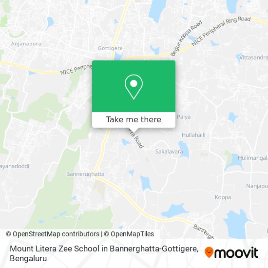 Mount Litera Zee School in Bannerghatta-Gottigere map