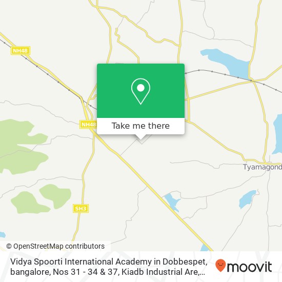 Vidya Spoorti International Academy in Dobbespet, bangalore, Nos 31 - 34 & 37, Kiadb Industrial Are map