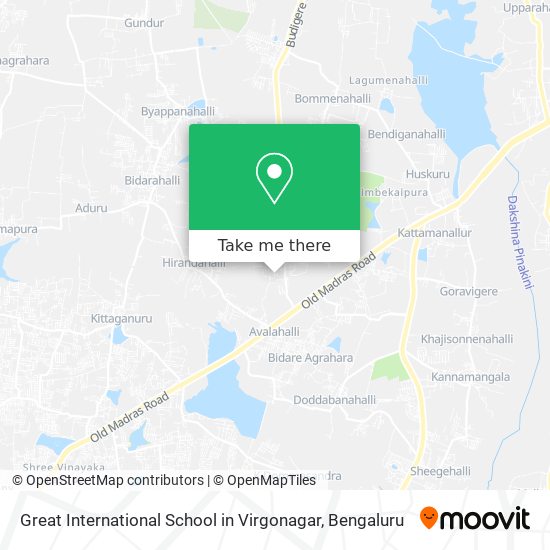 Great International School in Virgonagar map