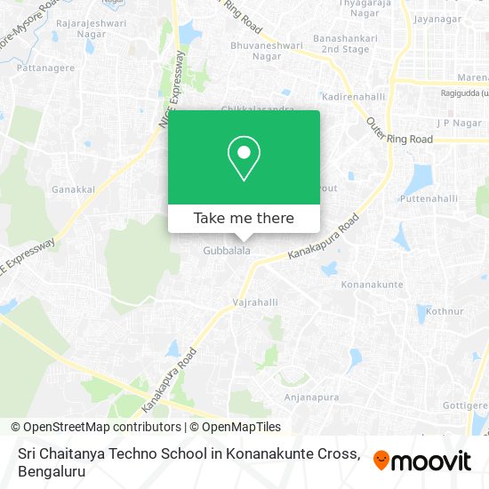 Sri Chaitanya Techno School in Konanakunte Cross map