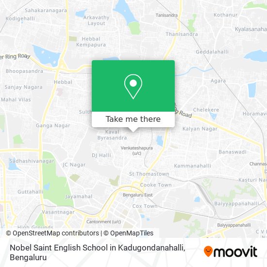 Nobel Saint English School in Kadugondanahalli map
