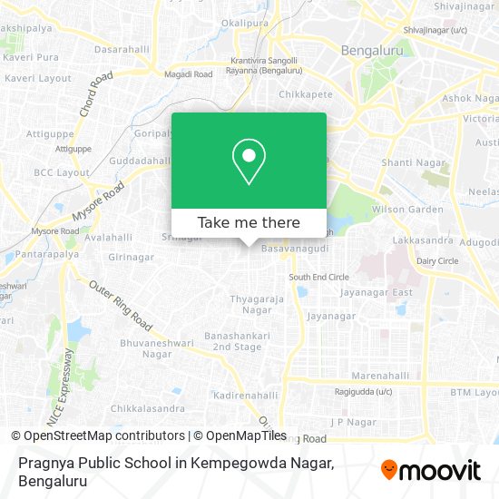 Pragnya Public School in Kempegowda Nagar map