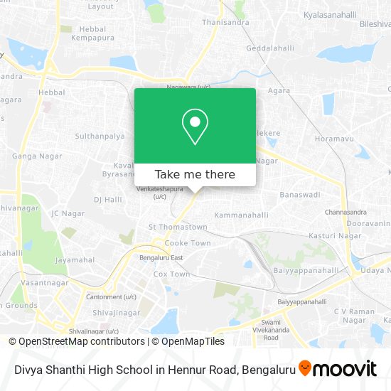 Divya Shanthi High School in Hennur Road map