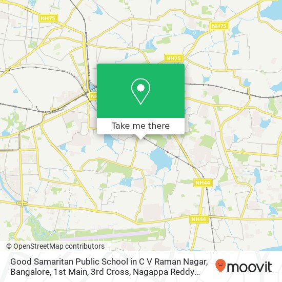 Good Samaritan Public School in C V Raman Nagar, Bangalore, 1st Main, 3rd Cross, Nagappa Reddy Layo map