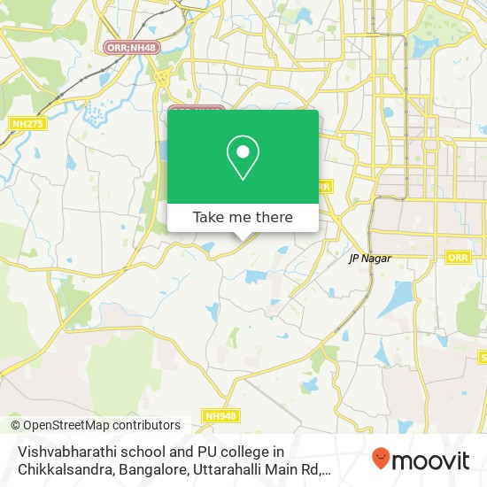 Vishvabharathi school and PU college in Chikkalsandra, Bangalore, Uttarahalli Main Rd, Chikkalasand map
