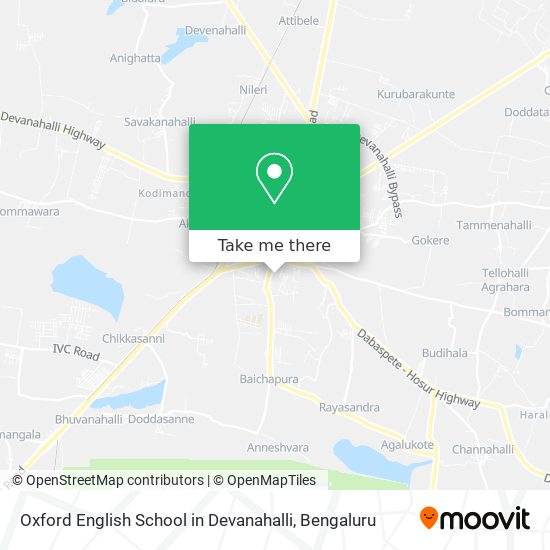 Oxford English School in Devanahalli map