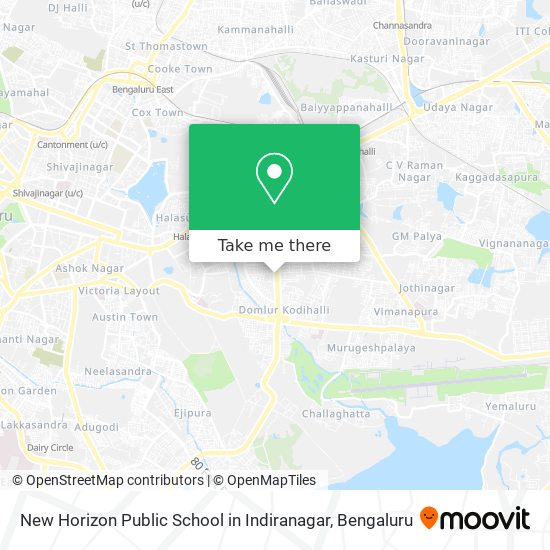 New Horizon Public School in Indiranagar map
