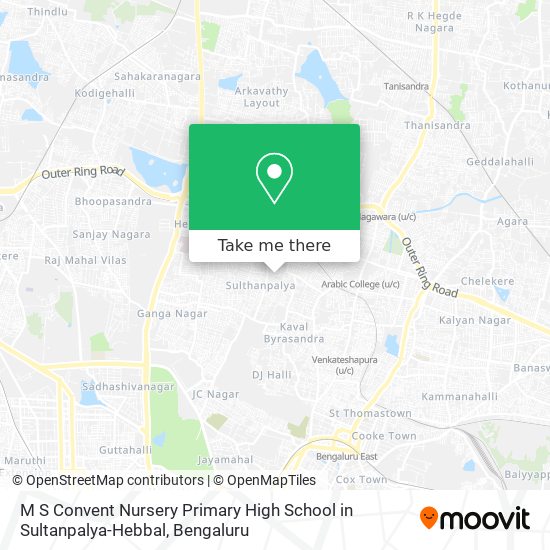 M S Convent Nursery Primary High School in Sultanpalya-Hebbal map