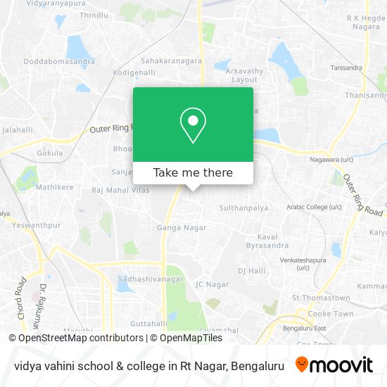vidya vahini school & college in Rt Nagar map