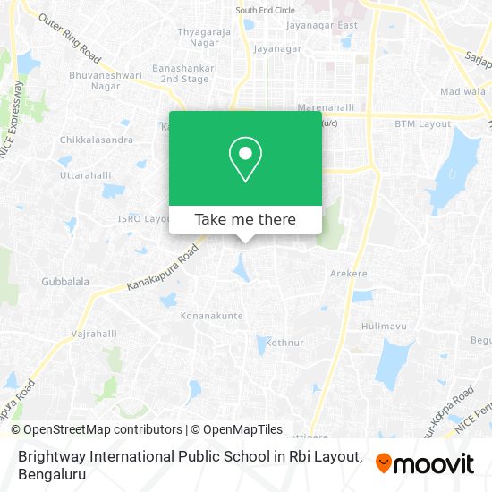 Brightway International Public School in Rbi Layout map