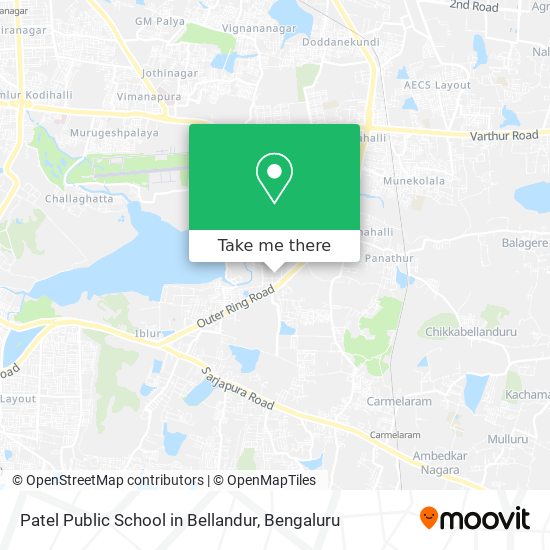 Patel Public School in Bellandur map