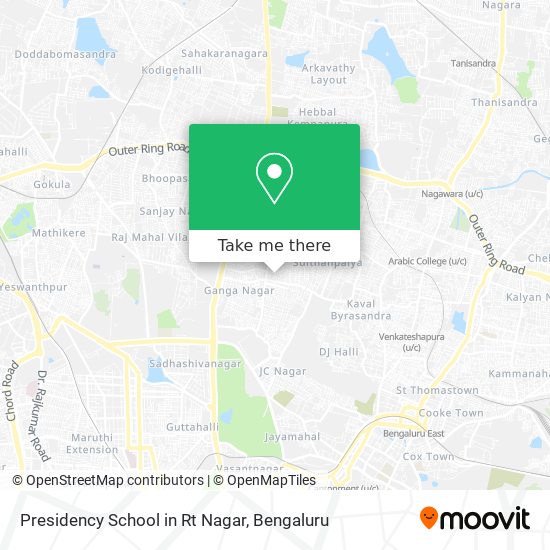 Presidency School in Rt Nagar map