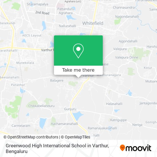 Greenwood High International School in Varthur map
