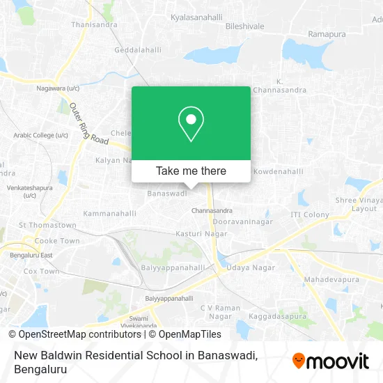 New Baldwin Residential School in Banaswadi map